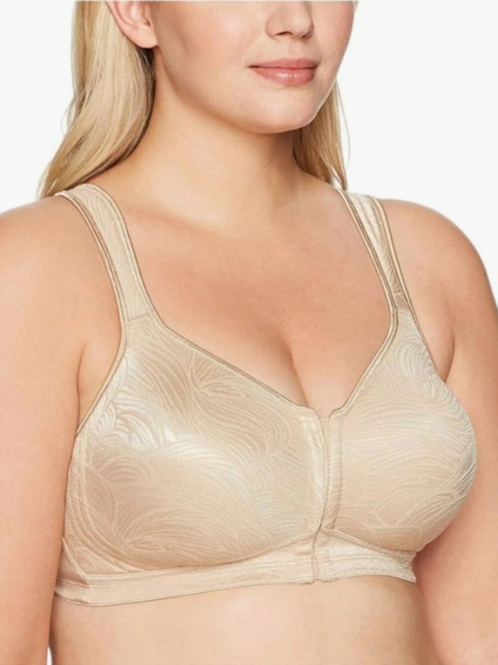 NWOT Playtex 18 Hour Front-Close Wireless Support Bra Nude 42C
